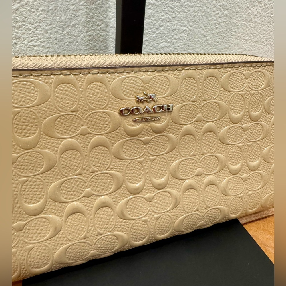 Coach Debossed Accordion Zip Around Wallet - Picture 2 of 6
